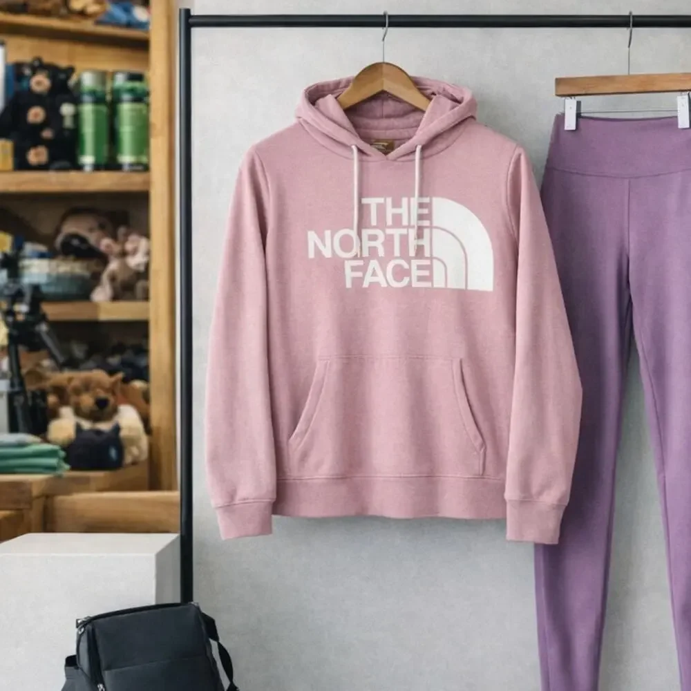 The North Face Women’s Hoodie Pink Size L Color Pop Athleisure Streetwear - Picture 3 of 10